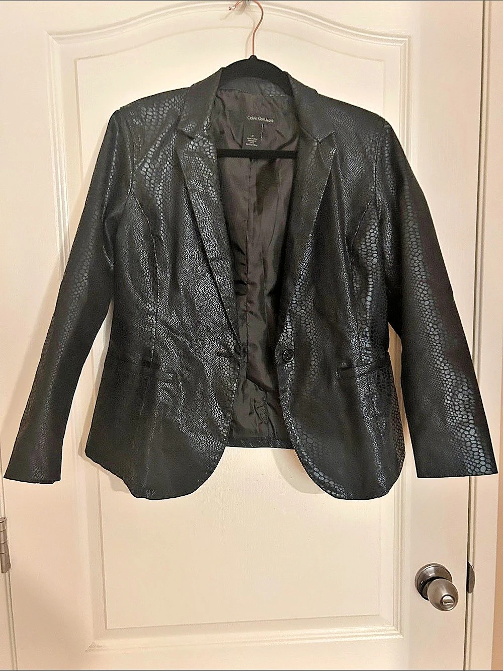 Calvin Klein Jeans Black Blazer Jacket Size Medium Like New